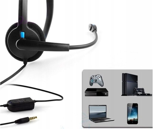 SLÚCHADLÁ S 3,5 mm MIKROFÓNOM pre PS4 XBOX TELEFÓN