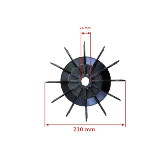 Ventilátor motora kompresora, ventilátor vzduchového kompresora, 21 cm