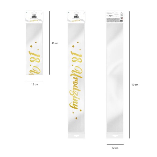 NARODENINOVÁ ŠERPA biele zlato k 18. narodeninám 160 cm