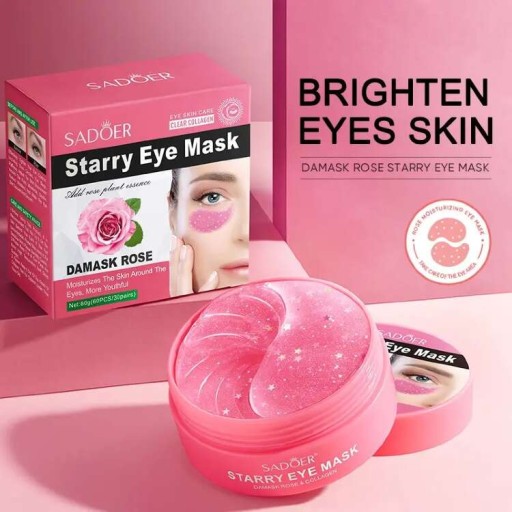Hydrogélové náplasti na oči BRIGHTENING sáčky na očné tiene s ROSE Sadoer 60 ks.