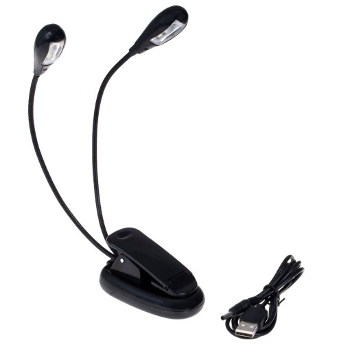 LAMPA S KLIPOM 4 LED DVOJKLIP NA ČÍTANIE HUDBY