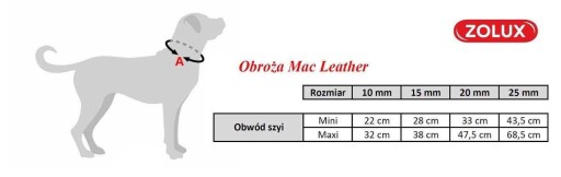 ZOLUX Nastaviteľný golier Mac Leather M oranžová