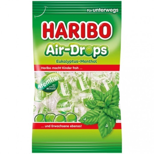 HARIBO gumové mätové želé cukríky eukalyptus mentol 100g DOVOZ DE