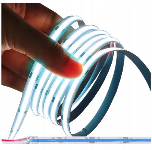 Neónový COB LED pás 12V MODRÝ 1m Homogénny