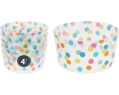 Sada 4 plastových misiek CONFETTI 430 ml