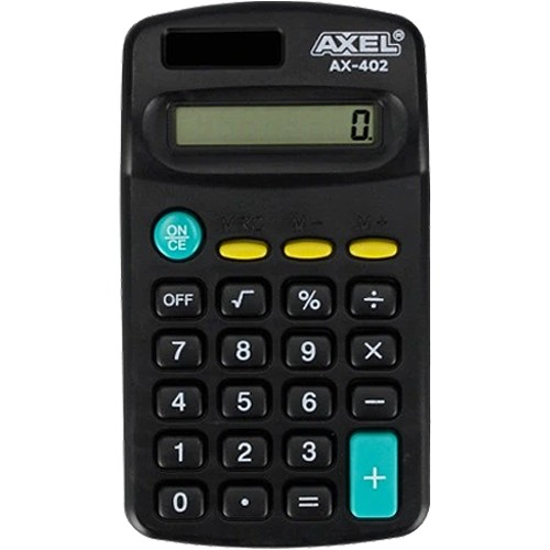 KALKULAČKA ŠKOLSKÉ KANCELÁRSKE ELEKTRONICKÉ VRECKOVÉ 8-MIESTNE AXEL AX-402