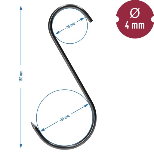 Tradičné udiarenské háky S 15 cm 5 kusov