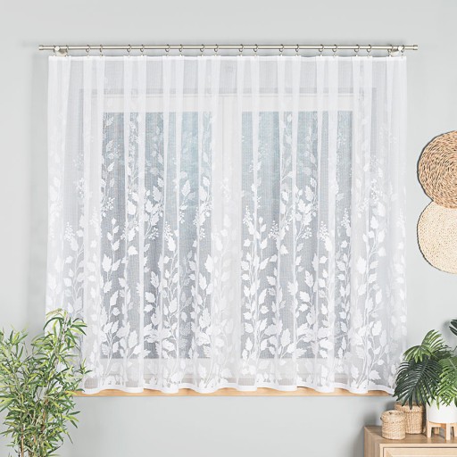 Žakárový záves s rastlinným vzorom úplne dole, výška 160 cm na meter