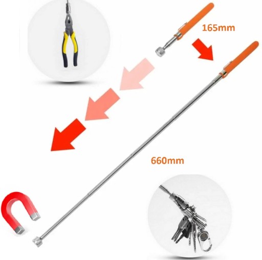 MAGNETICKÝ CHAPAČ DIELNA ROZPÍŠŤACÍ TELESKOPICKÝ 66 cm SILNÝ MAGNET