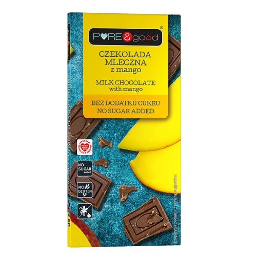 Mliečna čokoláda PREMIUM Mango BEZ PRIDANÉHO CUKRU