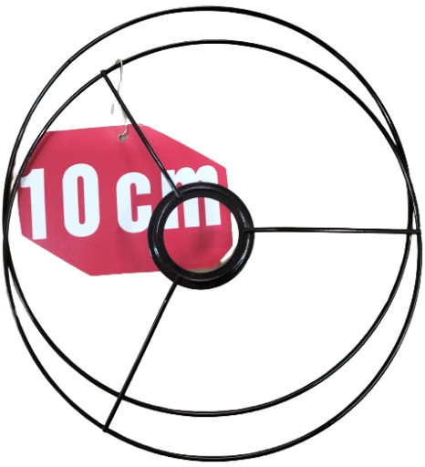 ČIERNY kovový rám pre 10 cm tienidlá