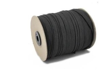 Ploché oblečenie elastické 7 mm ČIERNA - 5 m
