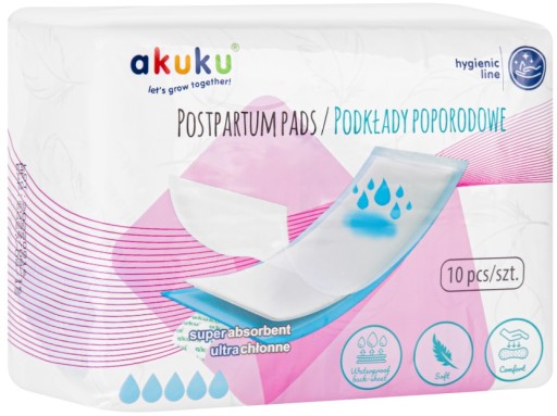 AKUKU SUPER ABSORPČNÉ VLOŽKY PO PôRODE HYDRAULICKÉ VLOŽKY 10