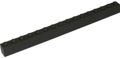 LEGO BEAM 1X16 - ČIERNA Č. 2465 - 1ks.