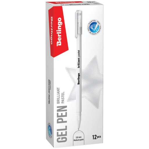 Gélové pero Berlingo s uzáverom 0,6 mm Brilliant Pastel white 1 kus