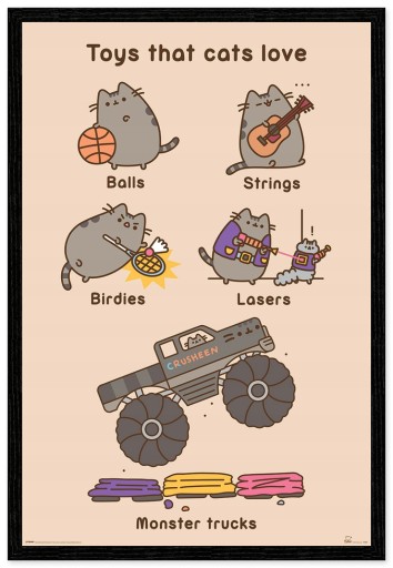 Plagát Pusheen Toys Cats monster trucks 61x91,5 cm