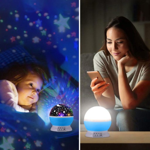 ROTAČNÁ NOČNÁ LAMPA STARS SKY PROJECTOR 2v1
