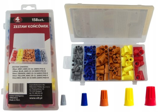 SET koncoviek, drôtené káblové oká, 158 ks