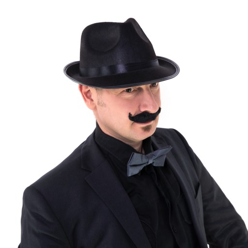 Čierny večerný klobúk Mafia Gentleman, 58 cm