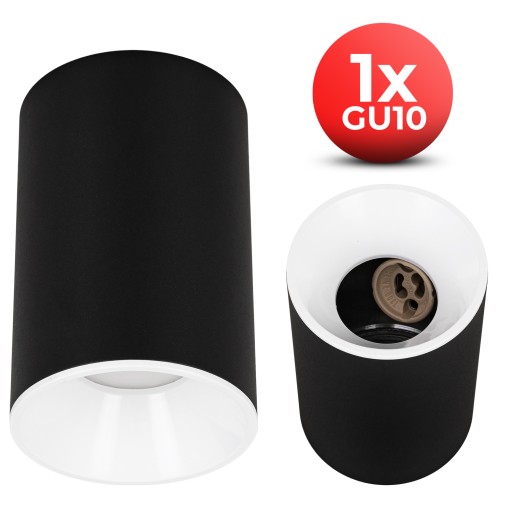Prisadené stropné svietidlo HALOGEN GU10 Čierna biela LED BODOVÁ LAMPA