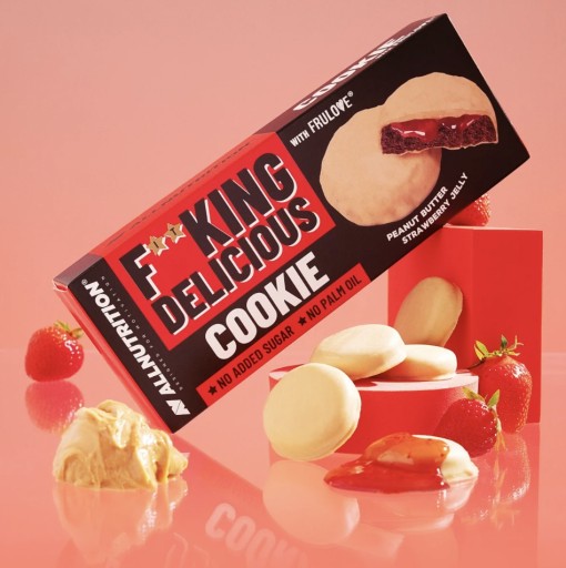 ALL NUTRITION FITKING DELICIOUS COOKIE ARAŠIDOVÉ MASLO JAHODA 128G COOKIES