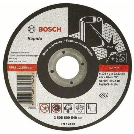 BOSCH KOVOVÝ ŠTÍT 125*1,0*22 RAPIDO 2608600549