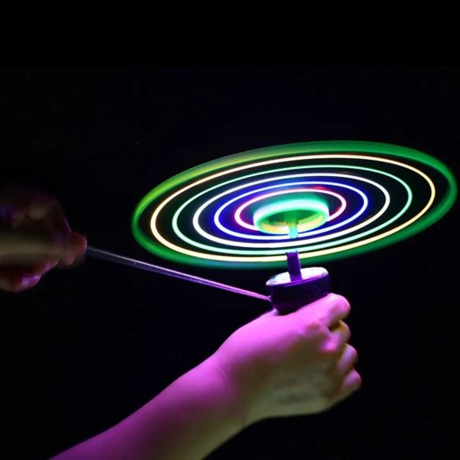 VEĽKÁ VRTUĽKA LIETAJÚCI DISK UFO VRECKOVÝ ODPAĽOVAČ VRTUĽNÍK ŽIARENÁ HRAČKA