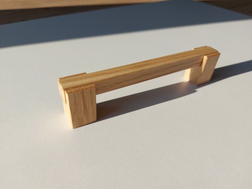 Dubová nábytková úchytka Zábradlie, dĺžka 116mm, šírka 96mm