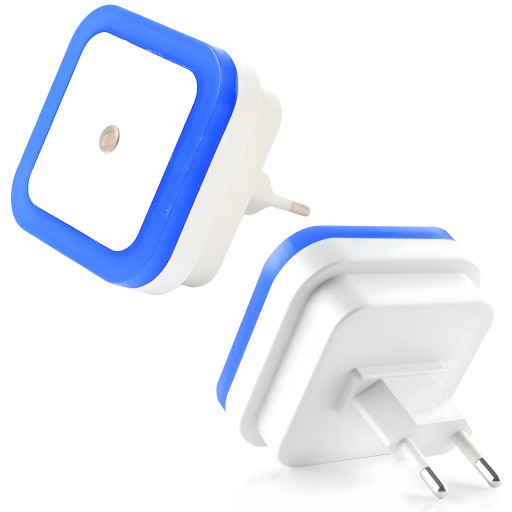 NOČNÁ LAMPA KONTAKTNÁ LED SNÍMAČ SÚMRAK PRE DETI MODRÁ LAMPA
