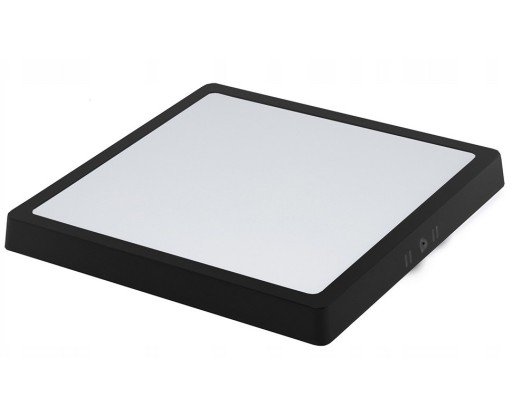 POVRCHOVÝ LED PANEL, ČIERNA, TEPLÁ BIELA, 18W