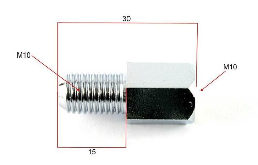 Zrkadlová redukcia, vnútorný závit L10 / vonkajší L10 CHROME