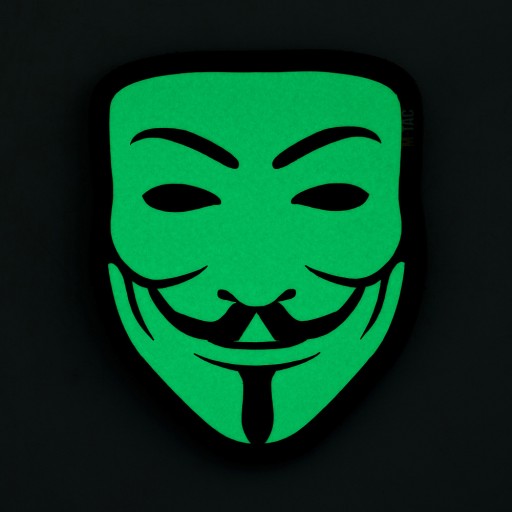 ANONYMNÁ FACE GUY FAWKES NÁPLATA ANONYMITA FLUORESCENT M-TAC