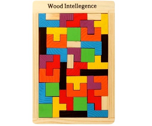 MONTESSORI DREVENÉ TETRIS BLOCKS MONTESORI TANGRAM PUZZZZ