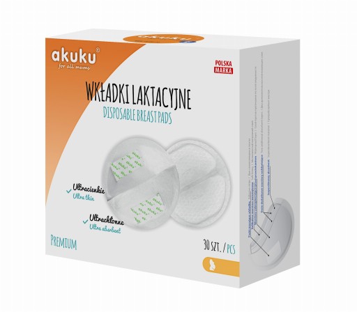 akuku A0354 ULTRA ABSORBENTNÉ GÉLOVÉ LAKTAČNÉ VLOŽKY AKUKU 30ks TENKÉ