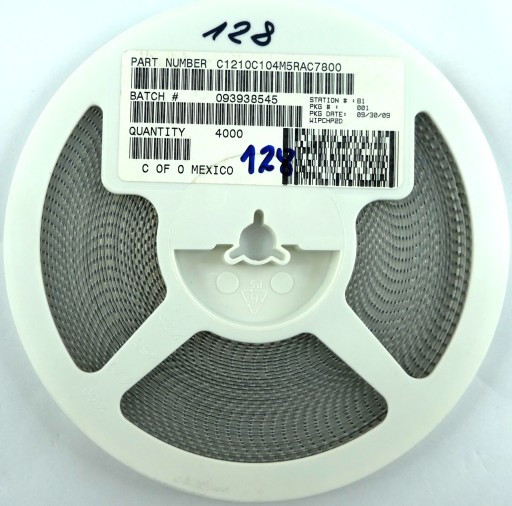 Keramické MLCC 0,1uF 100nF 50V DC 2% 100ks.