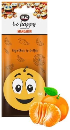 K2 BE HAPPY prívesok vône do auta MANDARIN