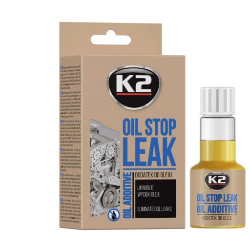 K2 STOP LEAK LEAK OIL ADITIVE TESELER MOTOR ZNIŽUJE SPOTREBU OLEJA 50ML