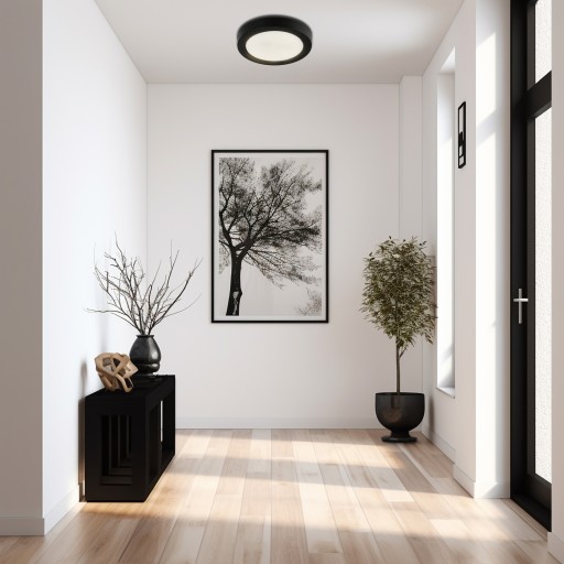 LED stropné svietidlo prisadené na povrch 18W 1980lm 4000K neutrálne čierne okrúhle