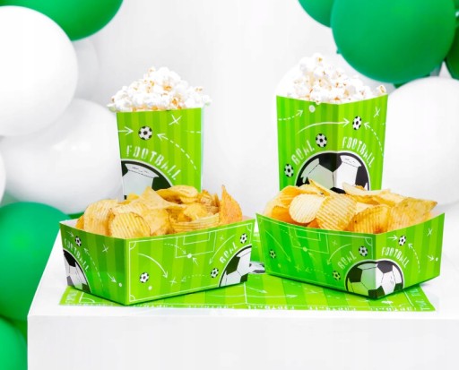 FUTBALOVÉ krabičky pukance sladkosti občerstvenie narodeniny FUTBALOVÁ PÁRTY 6 ks