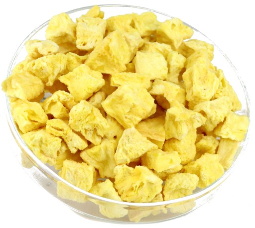 MRAZOM SUŠENÝ ANANÁS kúsky, chrumkavé a sladké ovocie, 50 g, čerstvé