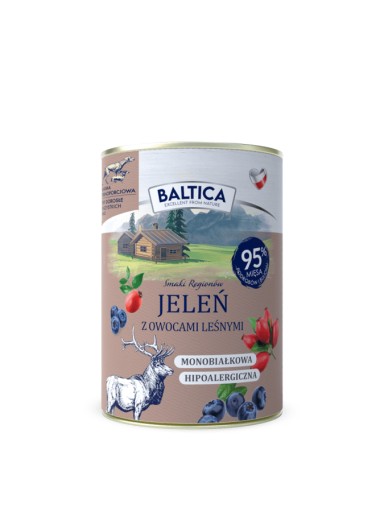 BALTICA Mokré krmivo jeleň s lesným ovocím 400g