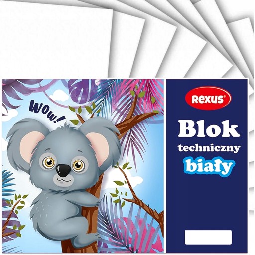 TECHNICKÝ BLOK BIELE REXUS A4 10-STR. OBAL NA KRÍDU