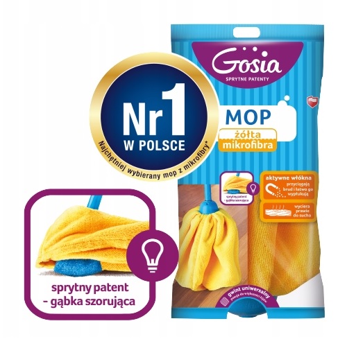 GOSIA Žltý mop z mikrovlákna so špongiou - Sklad