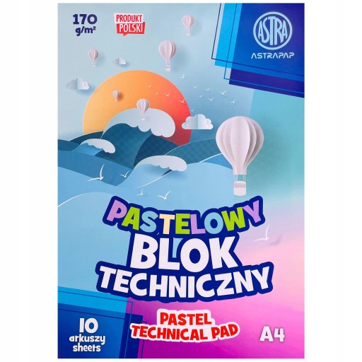 Astra farebný pastelový technický blok A4 10 farieb