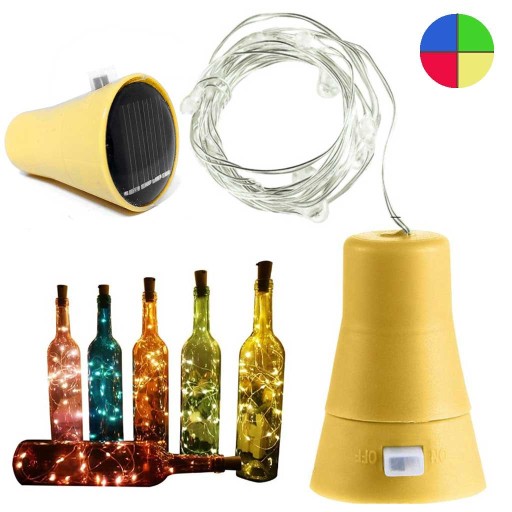 viečko FĽAŠE SOLARNÁ LAMPA 20 LED MULTIFAREB