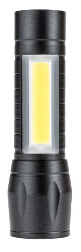 MEGA VÝKONNÉ TAKTICKÉ SVETLO XPE COB ZOOM SOS LED PUZDRO USB ČIERNY HLINÍK
