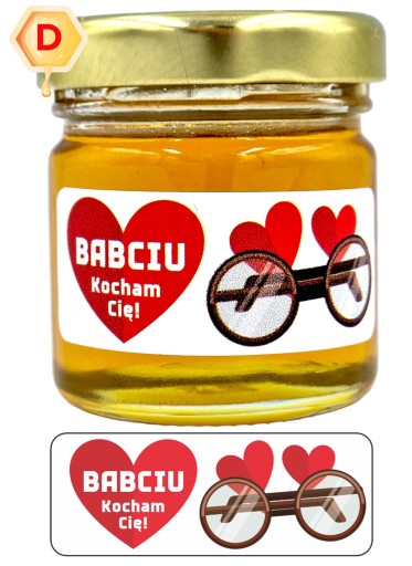MEDOVÝ MEDOVÝ DEŇ STARÝCH RODIČOV Nálepka s minimedovým darčekom