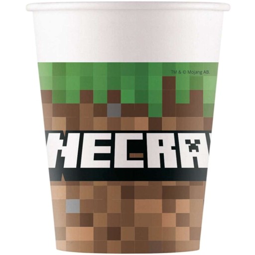 Herné papierové poháre MINECRAFT pre hráčov