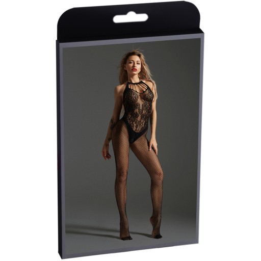 Bodystocking spodná bielizeň s otvorom, sieťované body