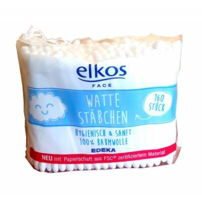 Kozmetické tyčinky Elkos Bio-Watte Stabchen. 160 ks